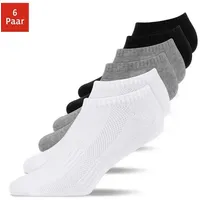 SNOCKS Sneakersocken 6-Paar grau/schwarz/weiß 43-46