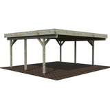 Palmako Karl Doppel-Carport 600 x 512 cm Grau tauchgrundiert