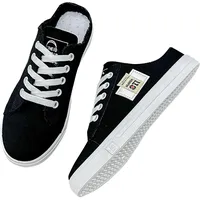 Generisch Damen Halbschuhe Freizeitschuhe Bequeme rutschfest Walkingschuhe Elegant Hausschuhe Weicher Sohle Schlupfschuhe Atmungsaktiv Segeltuchschuhe Hinten Offen Barfussschuhe Lässige Sliper - 40 EU