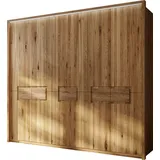 Home affaire Kleiderschrank Ambroise, aus Wildeiche, inkl. Passepartout Massivholz-Kleiderschrank, im 50 cm Raster planbar braun 257 cm x 226 cm x 62 cm
