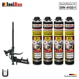 Brandschutzschaum B1 Bauschaum 4 x 750ml Montageschaum Pistolenschaum Pistole
