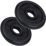 ScSPORTS ScSPORTS® Hantelscheiben - Set, 2,5/5/7,5/10kg, Ø 30/31 mm, Gusseisen Gewichtsscheiben, Hantelscheiben-Set, Hantelgewichte, Fitness Scheiben, Gewichte für Hantel (2,5 KG (2 x 1.25 kg))