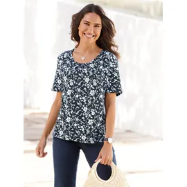 Classic Basics Sieh an! Kurzarm-Shirt in marine-hellblau-bedruckt | Gr.: 50