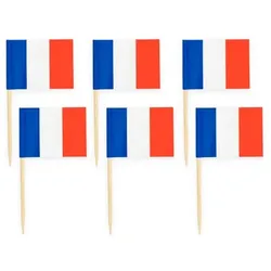 50 Flaggen Deko Picker Frankreich weiß blau rot, Le Tricolore