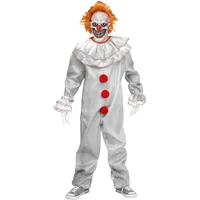 Fun World Division Clown-Es-ker Horrorclown Kostüm für Kinder (128, 134, 140)