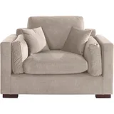 Home Affaire Loveseat Fresh Pond 140 x 95 x 96 cm Beige Polyester mit Zierkissen