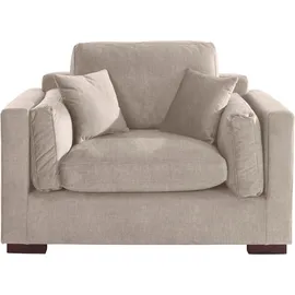 Home Affaire Loveseat Fresh Pond 140 x 95 x 96 cm Beige Polyester mit Zierkissen