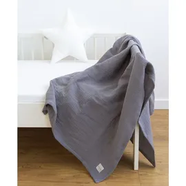LOOLAY Musselin Tagesdecke 120 x 120 cm Grau