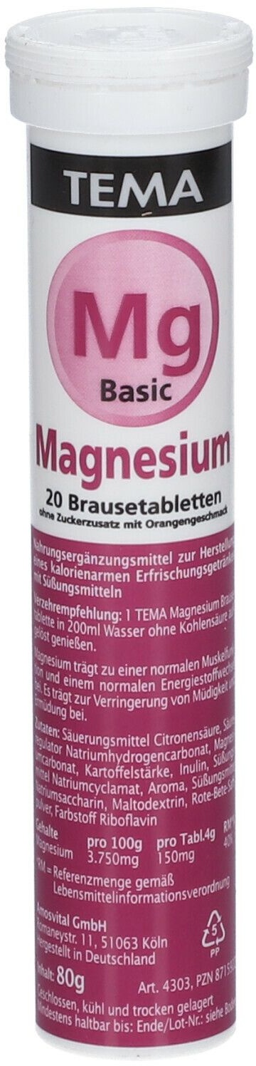 Tema Magnesium 150mg Brausetabletten 20 St 20 St Brausetabletten