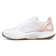 Wilson Hurakn Lite Laufschuhe weiß beige Damen Padel-Schuh, Weiß/Rosa/Gum1a, Gr. 38 2/3
