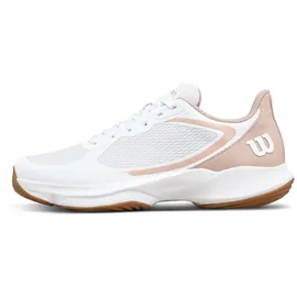 Wilson Hurakn Lite Laufschuhe weiß beige Damen Padel-Schuh, Weiß/Rosa/Gum1a, Gr. 38 2/3