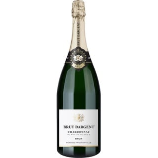 Brut Dargent - Chardonnay Sekt Brut Magnum, Qualitativ hochwertiger Chardonnay trocken Sekt aus Frankreich, Methode Traditionnelle (1 x 1.5 l) (Packung mit 6)