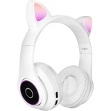 Avizar Katzenohren Bluetooth Kopfhörer, Kitty Headset – Weiß