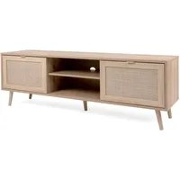 Furn.design TV-Lowboard Eiche Sonoma Bast-Dekor 150 cm 2-türig, scandi,