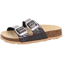 Pantolette »Fußbettpantoffel VIOS WMS: Mittel«, Schlappen, Hausschuh mit Glitzer, Größenschablone zum Download, Gr. 35, schwarz-glitzer, , 14657229-35