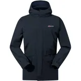 Berghaus Herren Cornice Interactive Gore-Tex wasserdichte Shell-Jacke | Strapazierfähige Regenjacke | Atmungsaktive wasserdichte Jacke, Schwarz/Schwarz, L