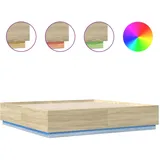 vidaXL Bettgestell mit LED Sonoma-Eiche 180x200cm Holzwerkstoff