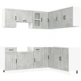 vidaXL Mehrzweckschrank 11-tlg. Küchenschrank-Set Kalmar Betongrau Holzwerkstoff (1-St) grau