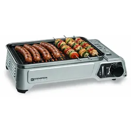 Kemper Smart BBQ tragbarer Gasgrill silber