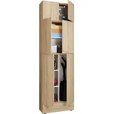 VCM Holz Besenschrank Staubsauger Putzschrank Lona SA 70 x 39 x 0 cm Braun