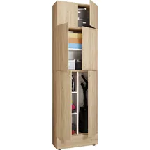 VCM Holz Besenschrank Staubsauger Putzschrank Lona SA 70 x 39 x 0 cm Braun