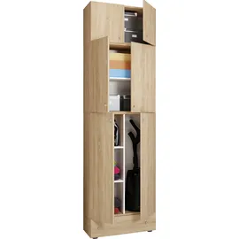 VCM Holz Besenschrank Staubsauger Putzschrank Lona SA 70 x 39 x 0 cm Braun