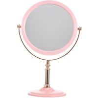 minkissy Doppelseitiger Kosmetikspiegel Schminkspiegel Kosmetikspiegel mit Lichtern Reise-Make-up-Spiegel mit Licht runder Kosmetikspiegel mit Lichtern Vergrößerungsspiegel Frauen Schlafzimmer Spiegel