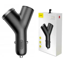 Baseus Y-Typ KFZ-Ladegerät Dual USB Zigarettenanzünder 3,1 A Schwarz