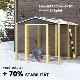 Outsunny Gerätehaus 2,40 x 2,06 m Dunkelgrau