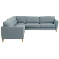 Ecksofa HOME AFFAIRE "MARSEILLE 278/278 cm, L-Form", grün (salbei), B:278cm H:88cm T:278cm, 100% Polyester, Sofas, gleichschenklig, aus Eiche-Massivholz Beinen, verschiedene Bezüge