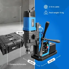 MSW Magnetbohrmaschine mit Vakuum 1650 W 560 U/min - Bohrdurchmesser max. 50 mm