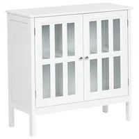 Beliani Vitrine mit Glastüren MIRAM 80 cm Weiß
