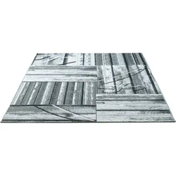 Teppich SANSIBAR "Rantum Beach SA-023", grau, B:60cm H:5mm L:100cm, Polypropylen, Teppiche, Flachgewebe, modernes Design, Motiv Holzdielen, In- & Outdoor geeignet