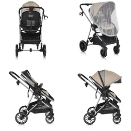 Moni Kombikinderwagen 2 in 1 Kali 22 kg umbaubar, Korb, Getränkehalter, Tasche beige