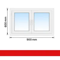 DRUTEX Iglo 5 Fenster 90x60 cm – Kunststoff, Weiß, 2-flügelig, Dreh-Kipp, 2-fach verglast