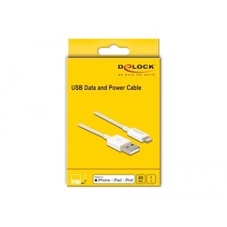 Delock USB Daten- und Ladekabel für iPhoneTM, iPadTM, iPodTM weiß 1 m