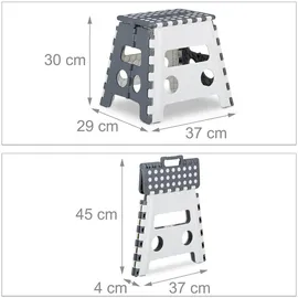 Relaxdays Campinghocker Klapphocker Grau/Weiß