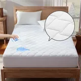Sonive Matratzenschoner 180x200 Wasserdicht, Dünner Matratzenschutz für Bett und Boxspringbett, Mattress Protector 180x200 Maschinenwaschbar Weiß