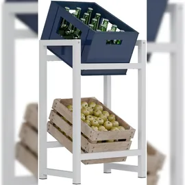 CLP Getränkekistenständer Stack weiß/75x47x31 cm