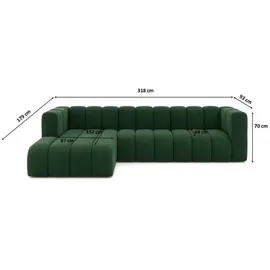 kaiser möbel Ecksofa Velours L-Form 318 cm Grün