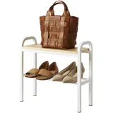 Yamazaki Schuhregal mit Holzbrett, - Turm - Weiss 4787