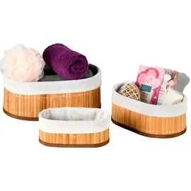 KESPER Bambus Körbchen 3er Set Abmessungen 12 x 20 x 30 cm braun