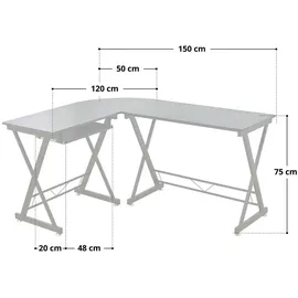 Svita Eckschreibtisch ECKHART Nussbaum