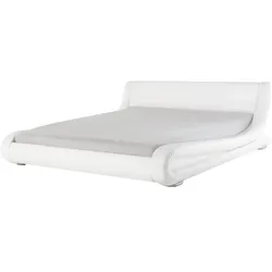 Wasserbett Echtleder AVIGNON 160 x 200 cm Weiß