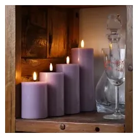 Deluxe Homeart LED Kerzenset MIA 4 Größen lila