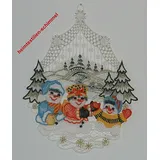 PLAUENER SPITZE Fensterbild SCHNEEMANN KINDER Fensterbilder WINTER Weihnachten
