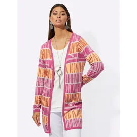 CREATION L Strickjacke in Fuchsia-Papaya-gemustert 42