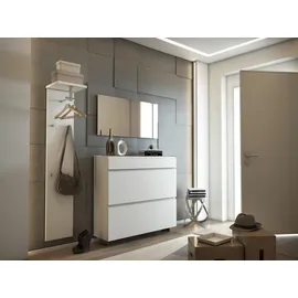 MODERANO Garderobenpaneel Gardasee, Chrom, Metall, Holzwerkstoff, 33x167x31 cm, Aufhängemöglichkeit, Garderobe, Garderobenpaneele, Garderobenpaneele