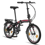 licorne bike gmbh Licorne Bike Conseres Premium Falt Bike in 20 Zoll - Fahrrad für Herren, Jungen, Mädchen und Damen - Shimano 6 Gang-Schaltung - Hollandfahrrad