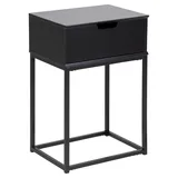 AC Design Carryhome Nachtschrank, Schwarz, Holzwerkstoff, 1 Schubladen, 40x61.5x30 cm, Schlafzimmer, Nachttische